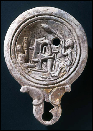 Oil-Lamp-depicting-a-Roman-glass-furnace
